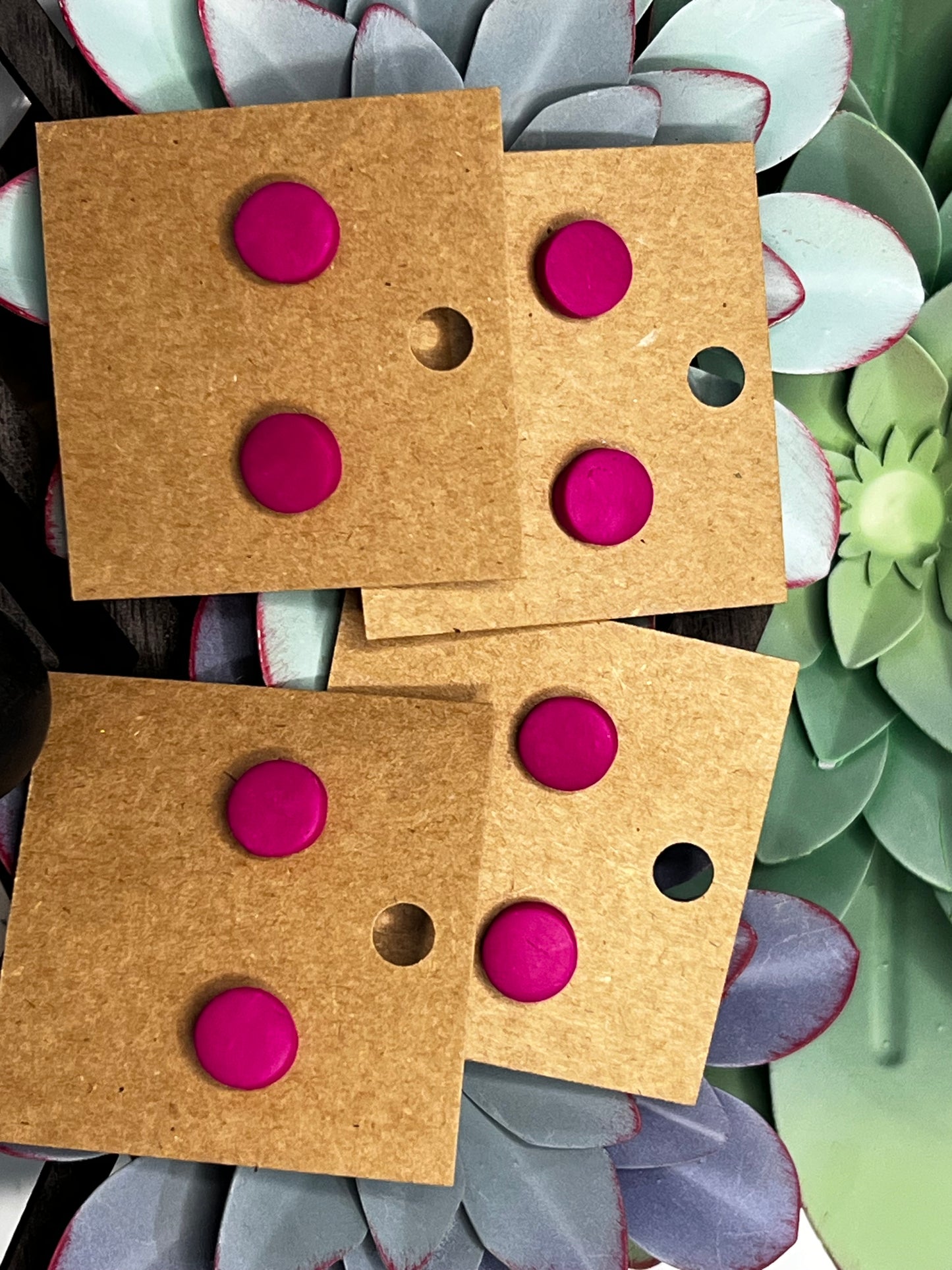 Clay pink stud earrings