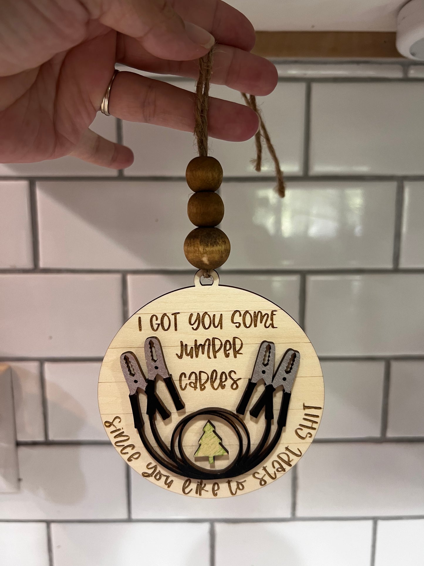 " I got you some jumper cables" Ornament