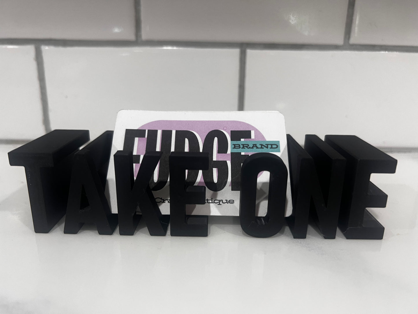 “TAKE ONE” Business card holder