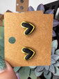gold frame stud earrings