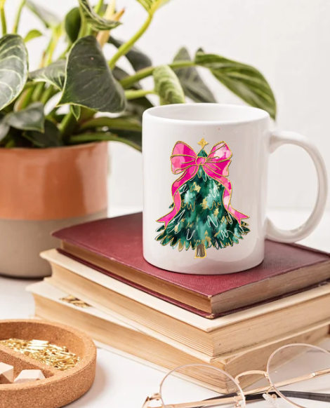 Pink Christmas Tree 11oz Coffee Mug